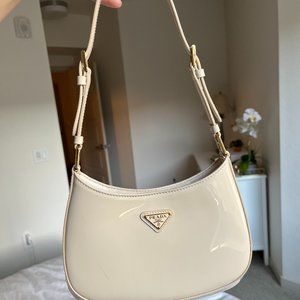 Ivory Prada Cleo Patent Leather Bag